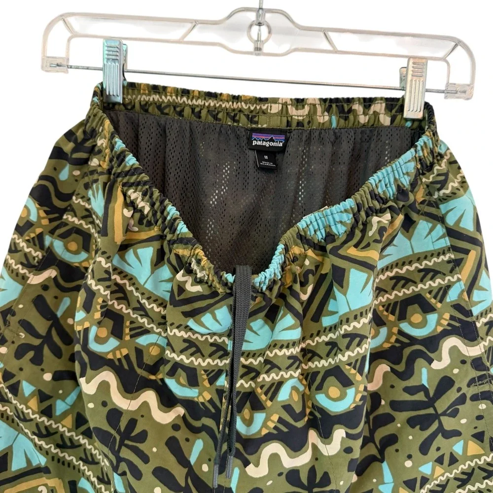 Patagonia Baggies Swim Shorts Mens Medium Mushy Peaks Agave Green Tiki 58034